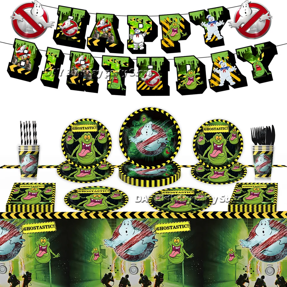 Catch Green Ghost That Party Dodávky bábätko sprcha Šťastné narodeniny vlajka DIY Karika