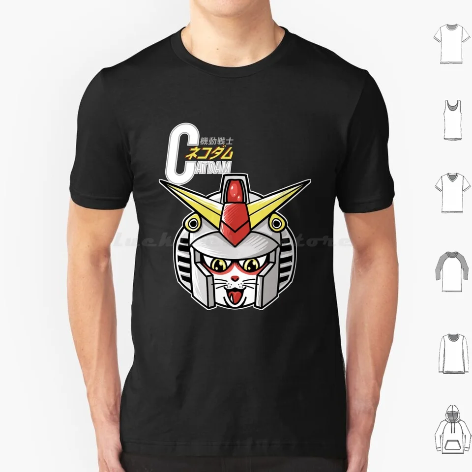 CATDAM-RX 78 T TRICHLE MEN Ženy DETSKO 6XL CAT Pet Animal Cat Lover Paw roztomilý RX78 Unicorn Barbatos Nu RX93 Mecha Giant Robot Cute Cute Cute