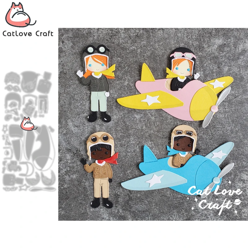 Catlove Pilot lietadlové lietadlá kovové rezanie matrice scrapbooking formy šablóna výrezy karty výroba remeselníkových remese