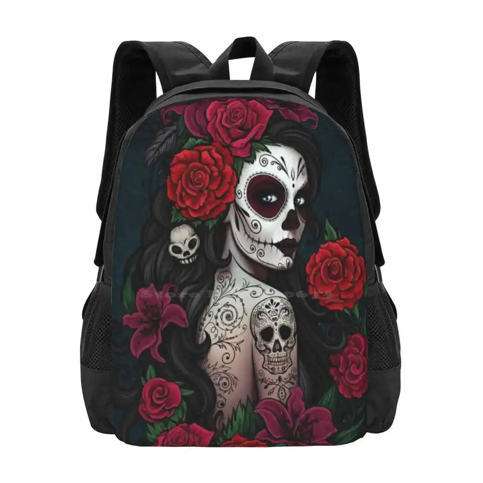 Catrina Tatto Pattern Design Bagpack School Bags