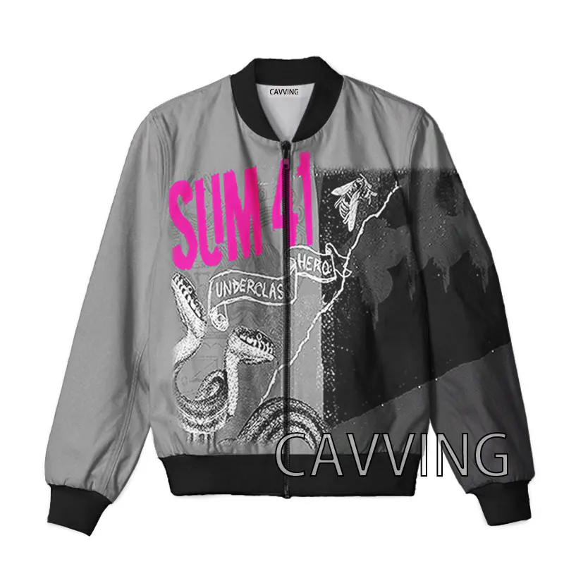 Cavving 3D Printed Sum 41 Band Zipper Bomber Bunds Men Muži z kabáty s kabátmi zips pre ženy/mužov