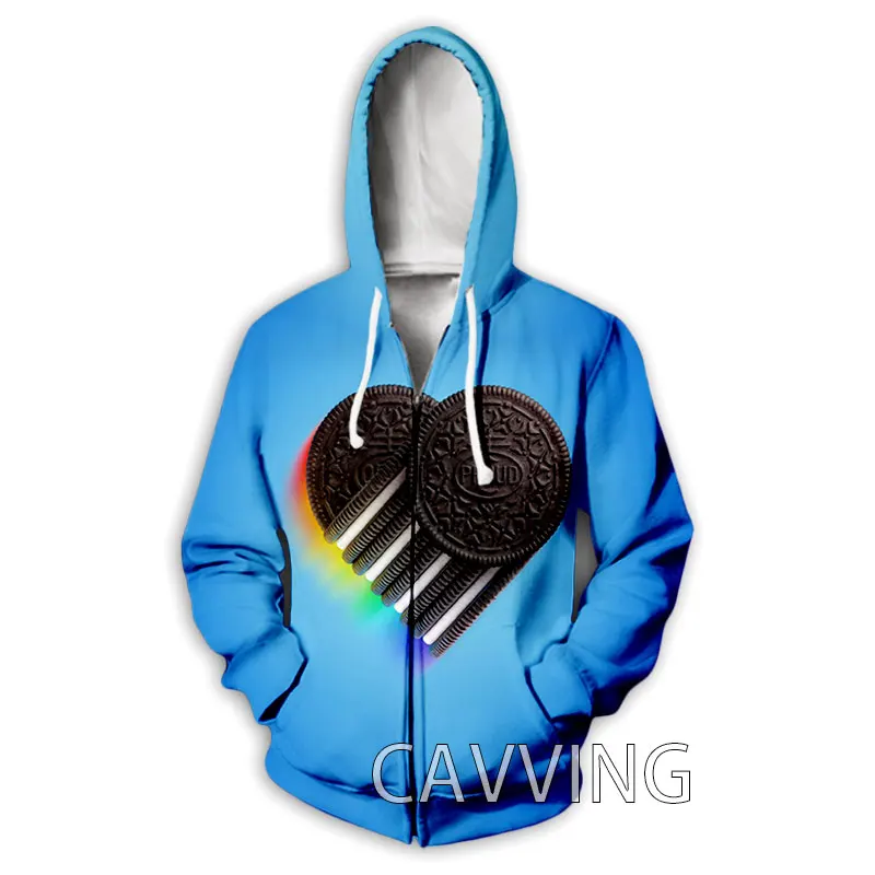 Cavving 3D tlačené Oreo Zipper Hoodies Zips s kapucňou mikinu harajuku mikina pre mužov/ženy
