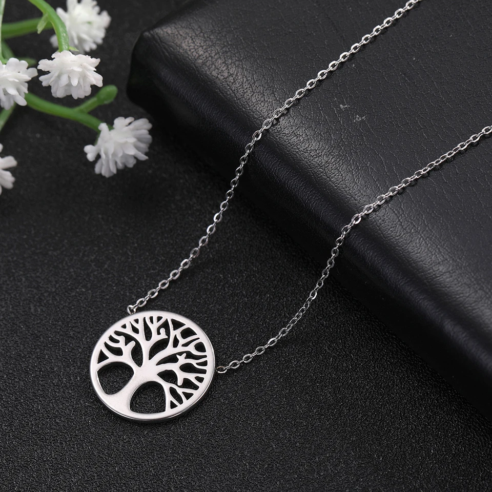 Cazador Trendy Tree of Life Prívesok Dámsky náhrdelník z nehrdzavejúcej ocele Klenotnícke šperky výročie k narodeninám svadobné darčeky 2025
