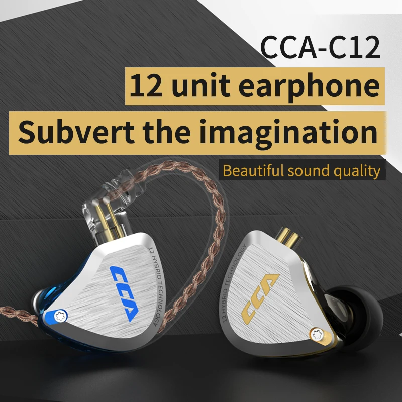 CCA C12 5BA+1DD Hybridné zavesenie v headsete uší 12 Vodiči Jednotka Hifi DJ Monitor slúchadlá slúchadlá hrania športových slúchadiel