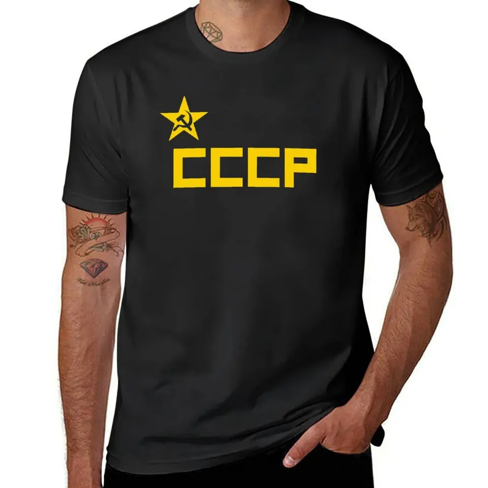 CCCP hviezdne tričko Vintage odevy Ploty s krátkym rukávom Tee chlapci biele, namontované tričká pre mužov