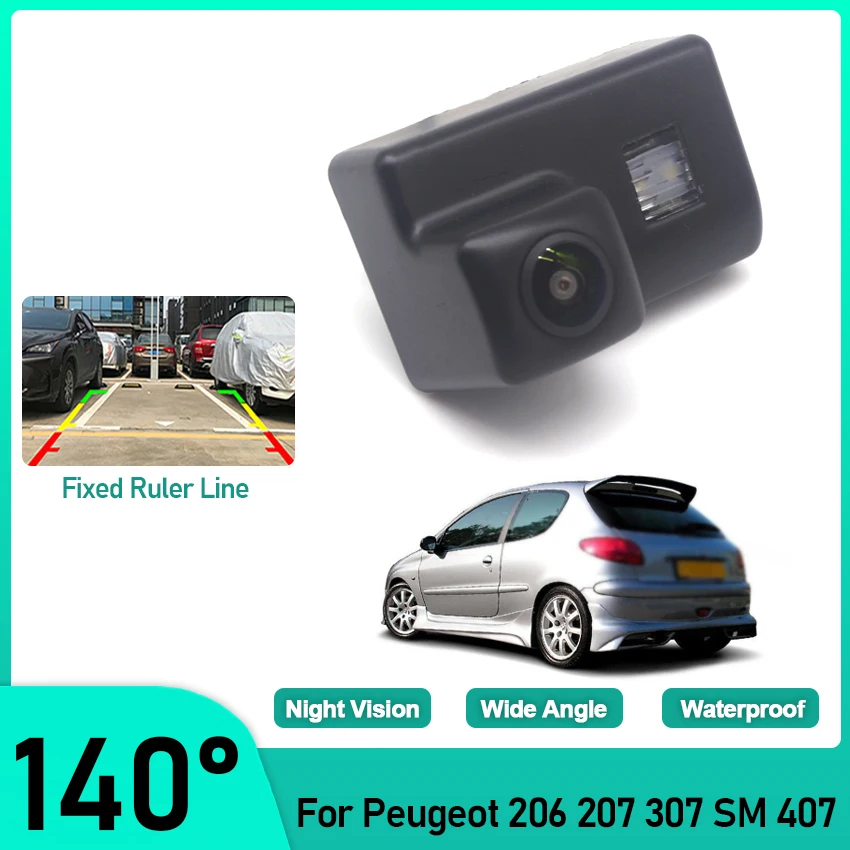 CCD HD CAR CAR AURné zobrazenie Zadná kamera Parkovacie parkovacie parkovacie parkovacie parkovacia pomoc HD Fotoaparát nepremokavá IP67 pre Peugeot 206 207 307 SM 407