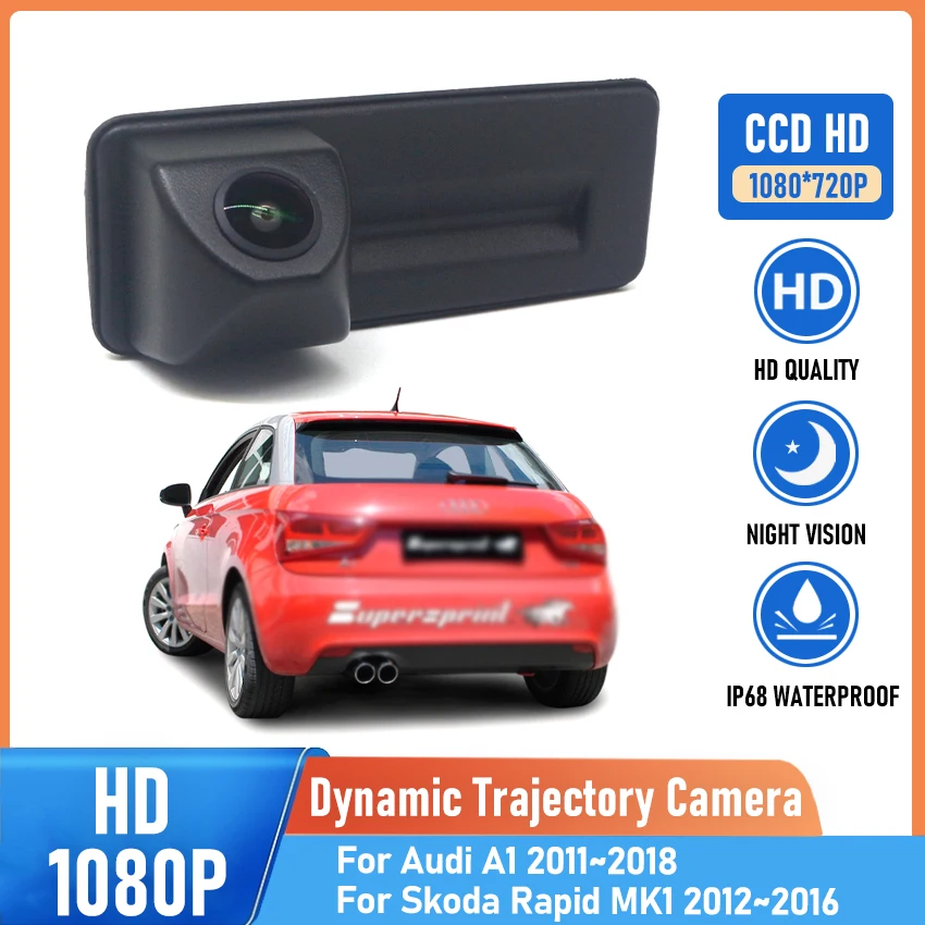 CCD HD Fisheye Zadná kamera pre kameru pre SKoda Superb MK2 Octavia A5 A7 2008 ~ 2014
