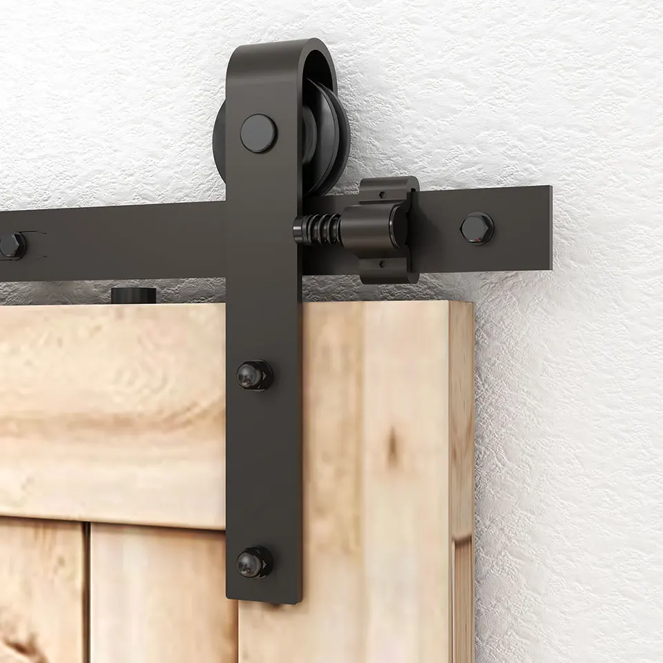 CCJH Warehouse Door Slide Rail Wackrobe Tichá pohybujúca sa plochá hlava kladka 6,6 stôp Single Dvere s kladkou Swing Stop Hardware ACCE
