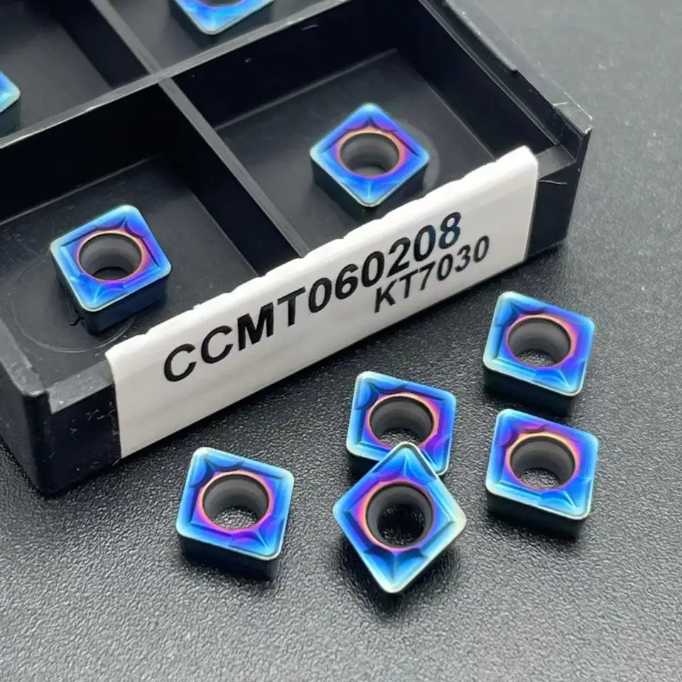 CCMT060204 CCMT060208 Vysoká tvrdosť nano -modrá valcová a vnútorná otvor CNC Nástroj na otáčanie nehrdzavejúcej ocele