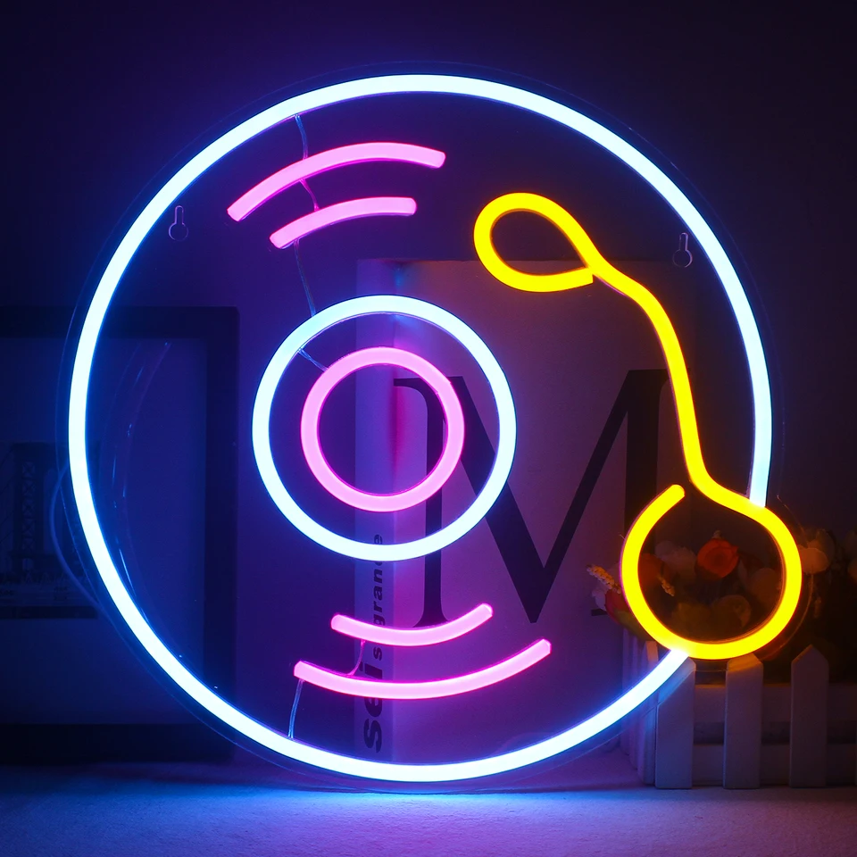 CD nahrávka neónové znamenie pre nástenné dekorácie vinylové neónové LED svetlá DJ Hracie štúdio KTV Bar Party Music Club Hudobná herná izba lampa