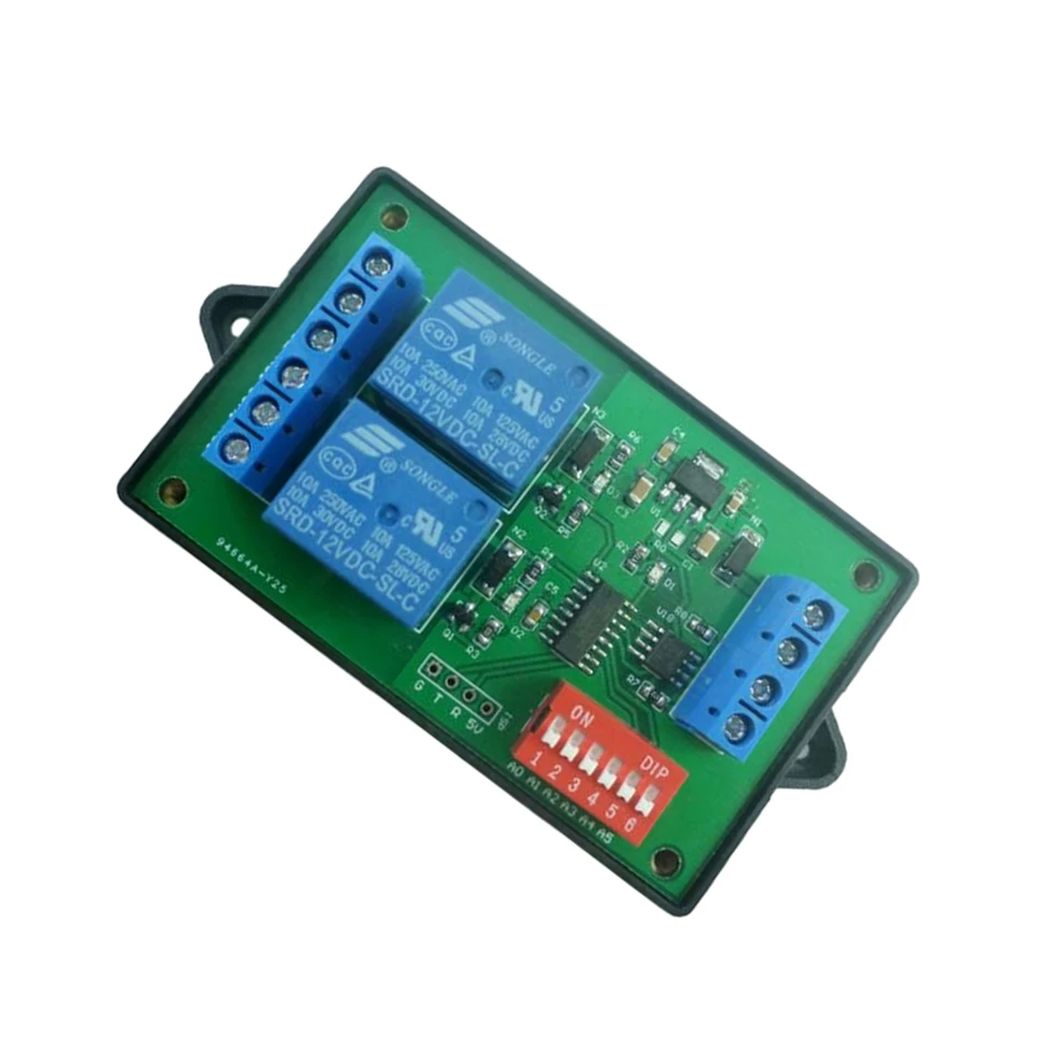 CE035_S 2 kanál RS485 RELE 12V Switch Board Modbus anketa AT Command PLC pre PTZ Camera Elektrické dvere vodné čerpadlo LED s škrupinou