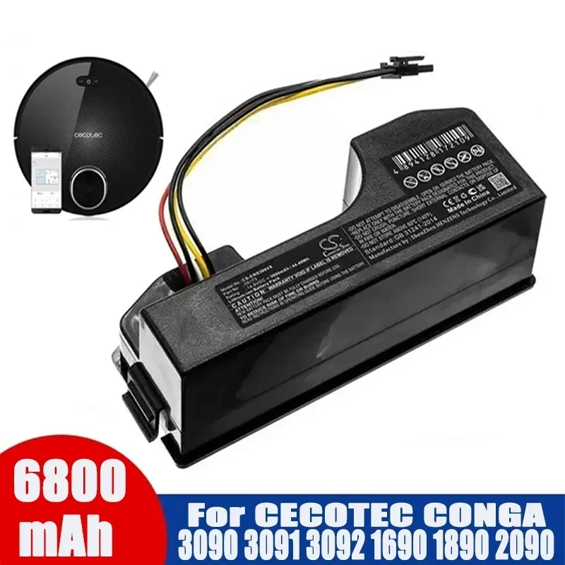 CECOTEC CONGA 3090 3091 3092 1690 1890 2090 Robot vysávač čistič batérií Výmena príslušenstva 14,4 voltov 6800 mAh batéria