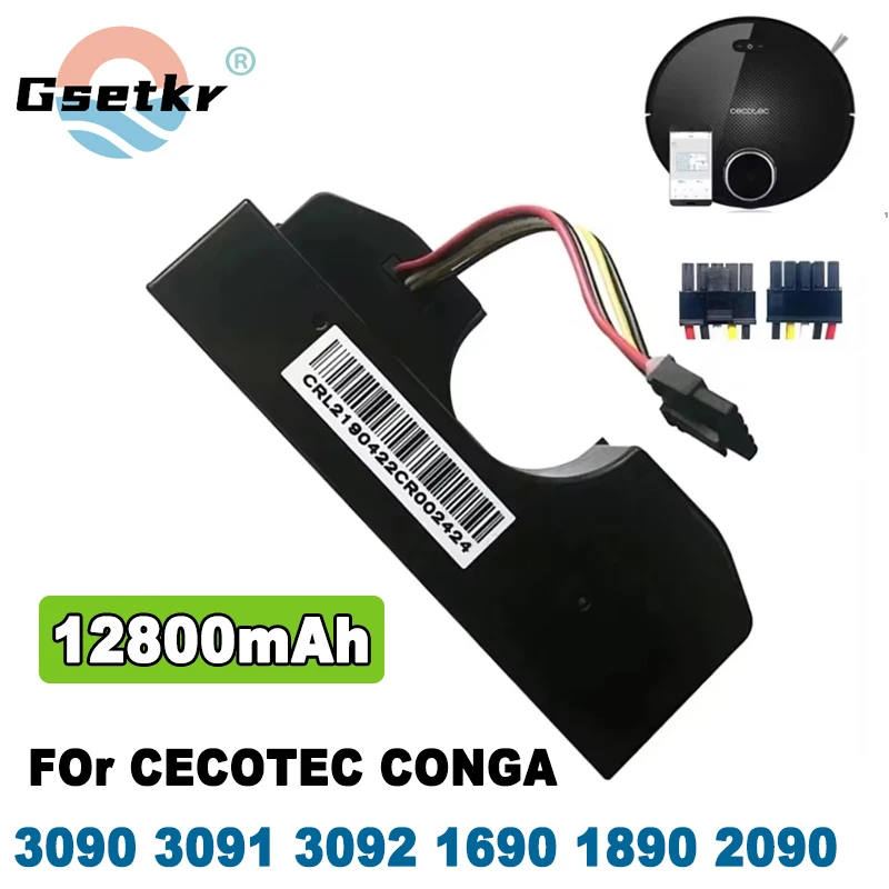 CECOTEC CONGA 3090 3091 3092 1690 1890 2090 Robot vysávač čistič batérií Výmena príslušenstva 14,4 voltov 6800 mAh batéria