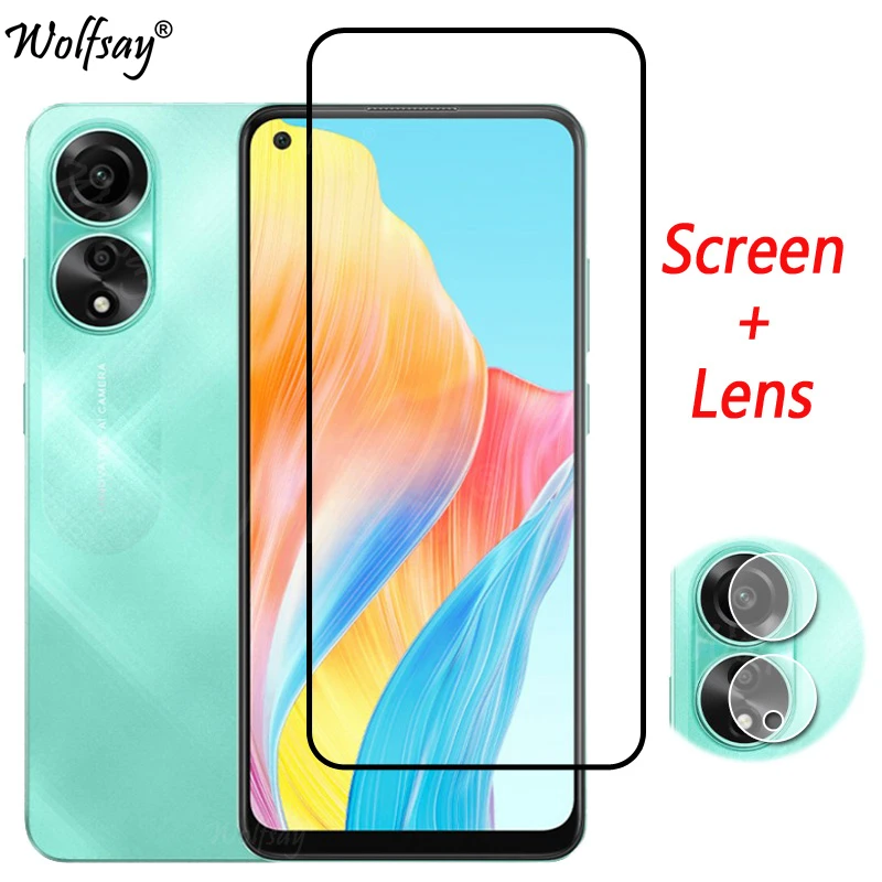Celé krytie Celé lepidlo Temperované sklo pre OPPO A78 4G Ochranca obrazovky OPPO A78 4G sklo kamery pre OPPO A78 4G Glass 6,43 palca