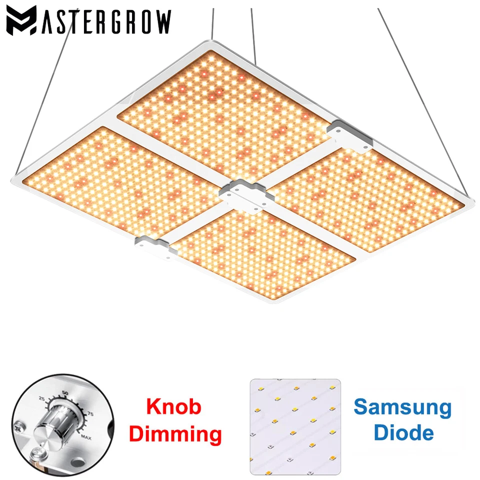 Celé spektrum LED Grow Light Samsung LM281B Stlmiteľné vodiča tiché výsadba skleníkovej farby bez fanúšikov pre sadenice, zeleninu a kvitnutie
