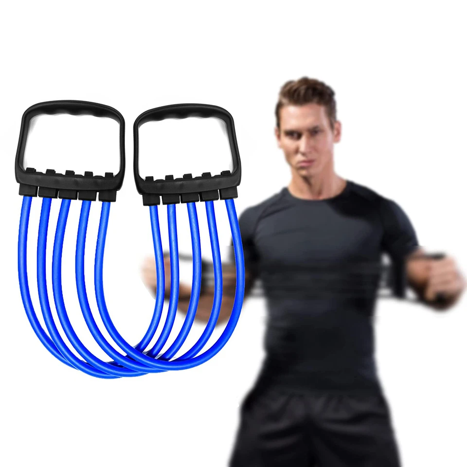 Celé telo tréningu - expandér na hrudi s 5 odnímateľnými pásmi odporu pre pilates, push UP a svalové školenie - posilnite