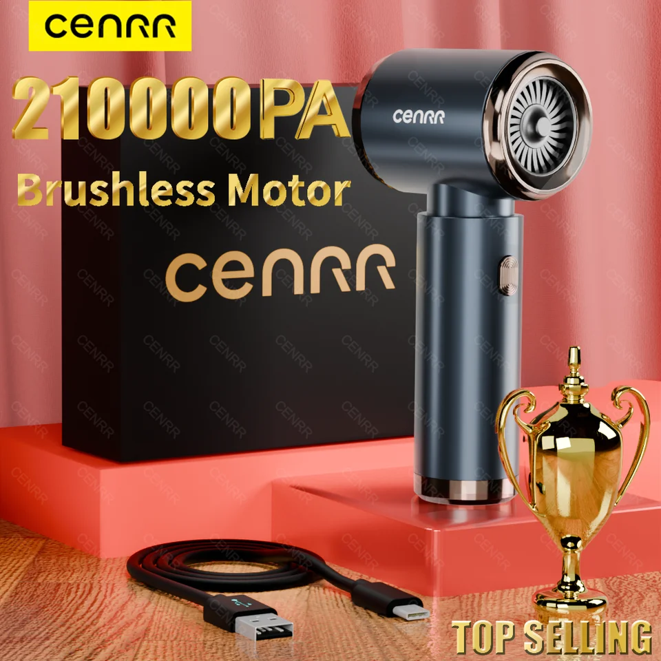 Cenrr Car vysávač Vysoký tlak 210000PA bezdrôtový vysávač s vysokým obsahom bezdrôtového vysávača čistiaceho stroja