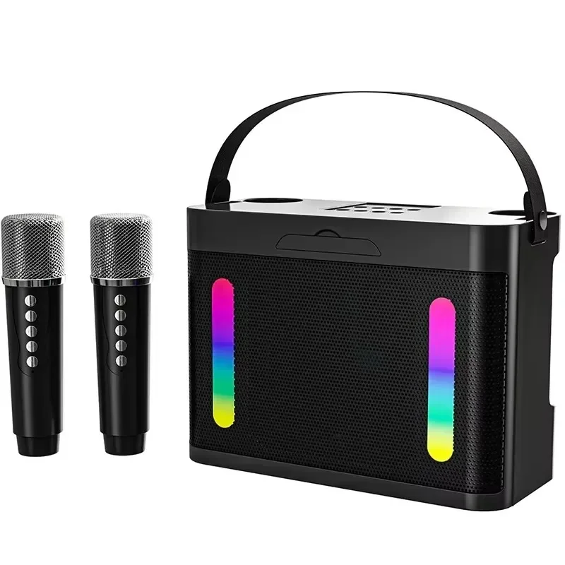 Centrum rodinnej hudby Karaoke Bluetooth Reproduktor s 2 bezdrôtovými mikrofónmi Hifi stereo Surround Surround Support USB TF Card Caixa de Som