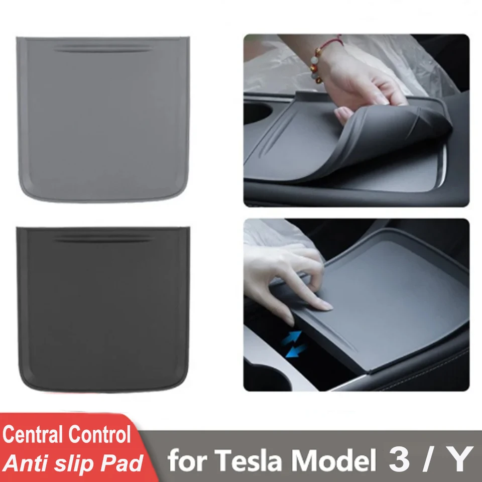 Centrálna kontrolná kontrola anti-šmykľavka silikónová podložka pre Tesla Model 3/Y Push-Pull Film Film CAR