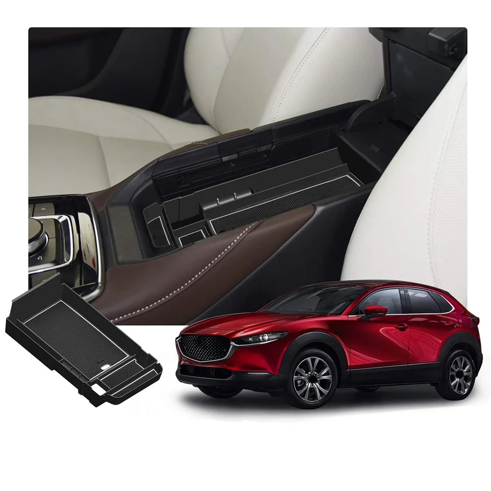 Centrálna konzolová lakťová lakťová lakťová lakťová skrinka Udržiavací box organizátora interiéru rukavíc pre Mazda CX-30 2019 2020