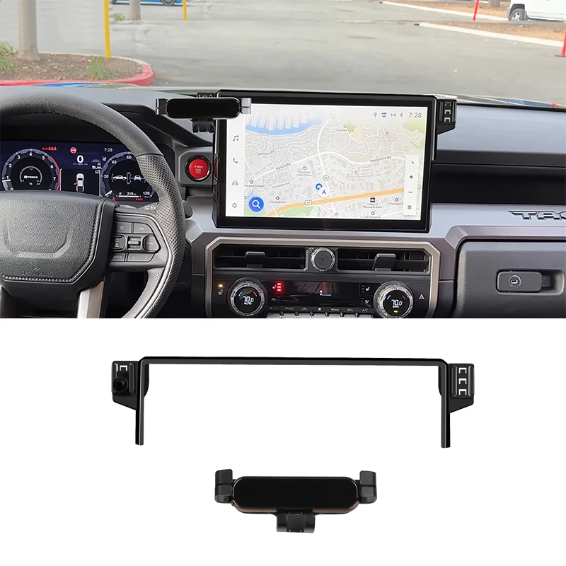 Centrálny ovládací mobilný telefón Držiteľ Mount GPS navigačné držiaky Fit Fit for Toyota Tacoma 2024 2025 Interiérové ​​príslušenstvo