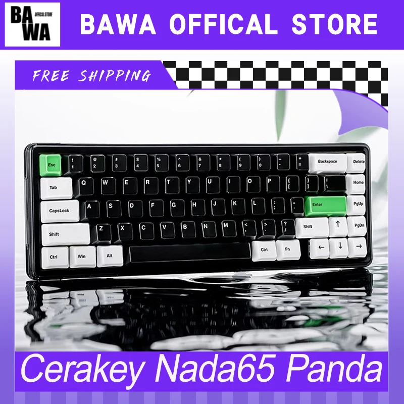 Cerakey Panda Mechanická klávesnica keramická keycap Wireless Tri-režim RGB Hot Swap Custom 65% Office Gaming Keyboard PC PC NAPOŽITOM ZÍSKAŤ