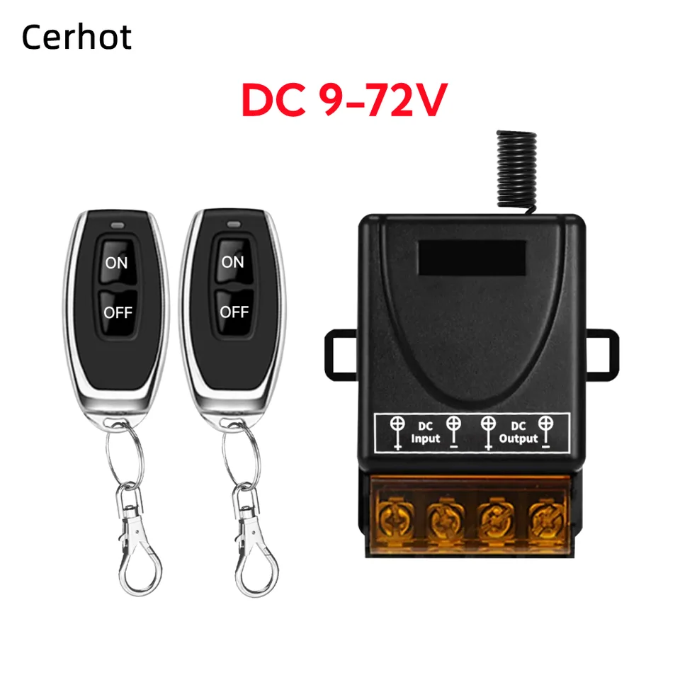 Cerhot Wireless Switch diaľkové ovládanie 30A DC12V 24V 72V Motocykel Motocyklový obvod Modifikačné zariadenie Svetlá prepínač Vodné čerpadlo