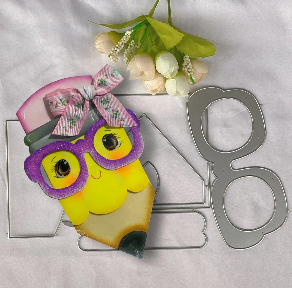Ceruzka na okuliare zomrie na scrapbooking šablónu šablóny pre domácich majstrov