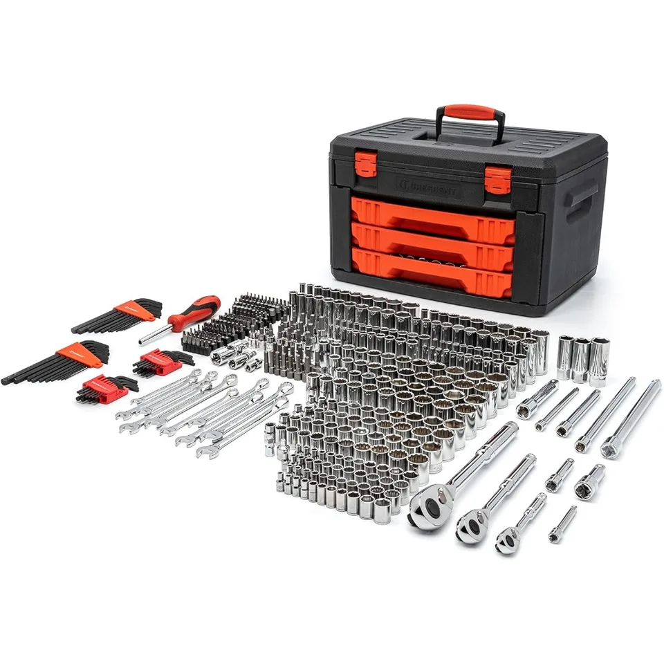 Cescent 450 kstátny sada mechanických nástrojov CTK450 Nástroje na náradie náradia s kolesami Witerproof Case Tools Box Organizátor