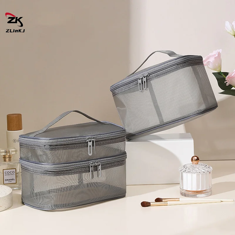 Cesta pohodlná toaletná taška veľká kapacita kozmetická taška vonkajšia taška na vonkajšie tašky Ženy make -up puzdro 21x13cm
