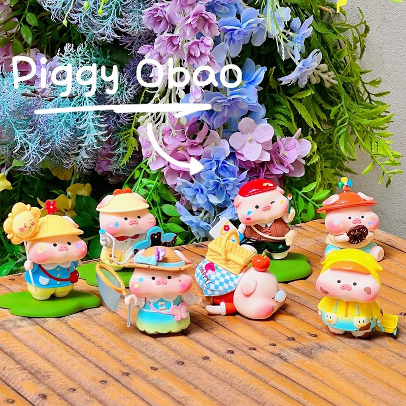Cesta série Obao Series Blind Box Cute Pig Anime Figure Model Tide Toys Mystery Box Destor Decor Collection pre prekvapenie darčekov