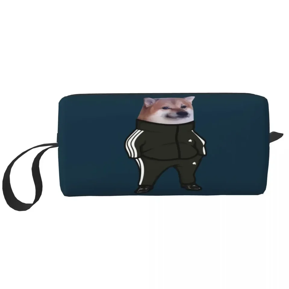 Cestovanie cheems doge shiba inu meme toaletry taška módny kozmetický make -up organizátor pre dám