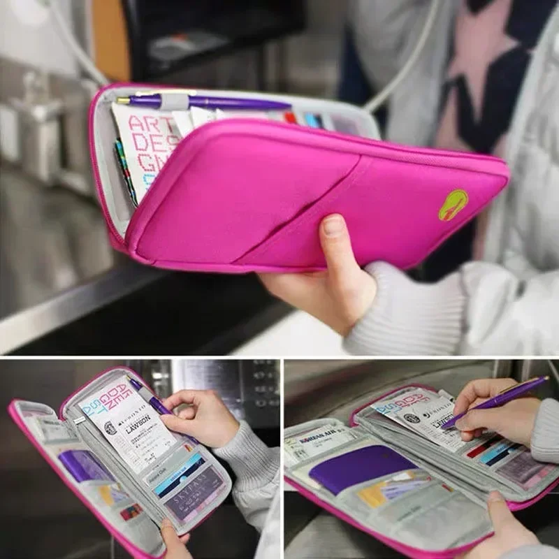 Cestovná karta Balíček Kancetickej kabelky Wallet Passport Waterproof Dokument Puzdro Organizátor lístok ID kreditné puzdro SKLADOVANIE