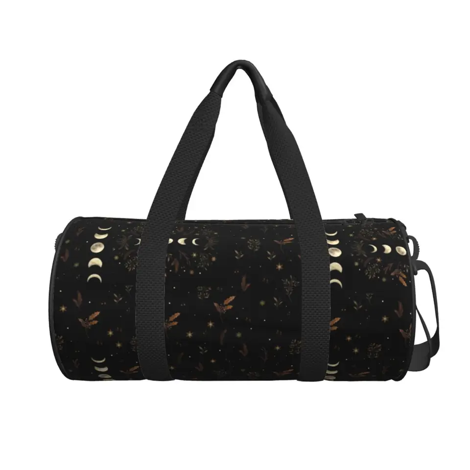 Cestovná taška Moonlit Garden Gym Bag Cescent Moon Moon Prenosné športové tašky Veľký tréning kabelka roztomilé fitness tašku pre mužov