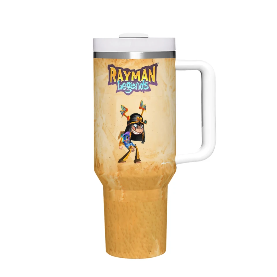 Cestovné hrnčeky karikatúry-rayman-legend-adventures-hra nehrdzavejúca oceľ 304 tepelný 40oz/1200 ml veľkej kapacity rukoväť auta pohár automobilu
