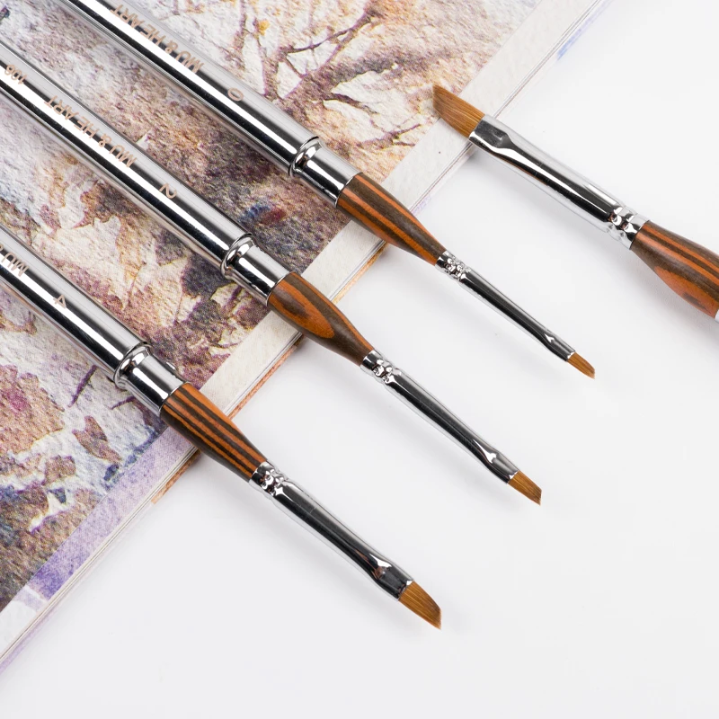 Cestovné mini pero Pure Kolinsky Hair Artist Watercolor & Acryl a Olejová maľba Nástroj Strieborná čiapka Šikmá sobota 106S MU