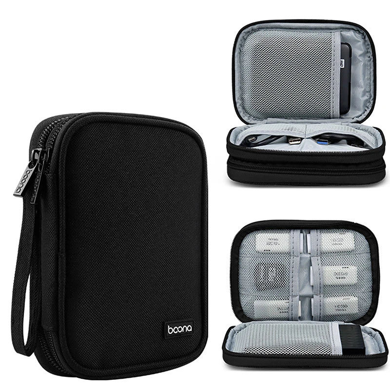 Cestovné organizátor Electronics Accessories Prenosné vrecko prenosné úložisko s jedným/dvojitými vrstvami pre banku napájania pevného disku kábla