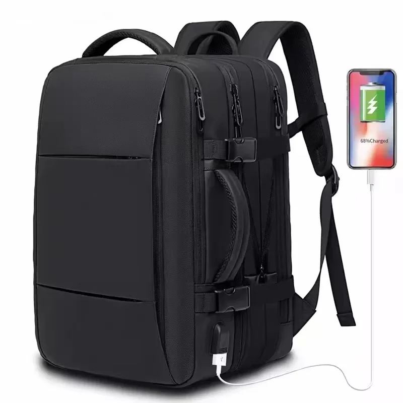 cestovný batoh pre mužov Business Backpack School Rozšíriteľná USB Bag Veľká kapacita 17.3 NAPLATNÝ VODOBOPORNÝ BACK Módny batoh