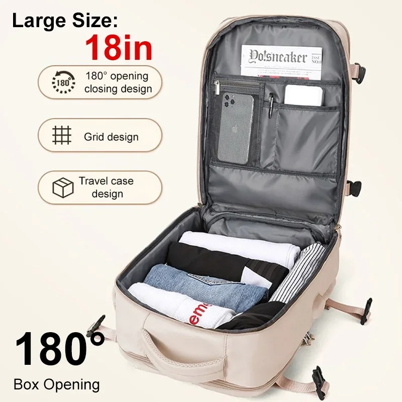 Cestujte batoh pre ženy, pokračujte v batohu, letu Laptop TSA Batoh, College Surfy Bag Casypack pre týždenníka