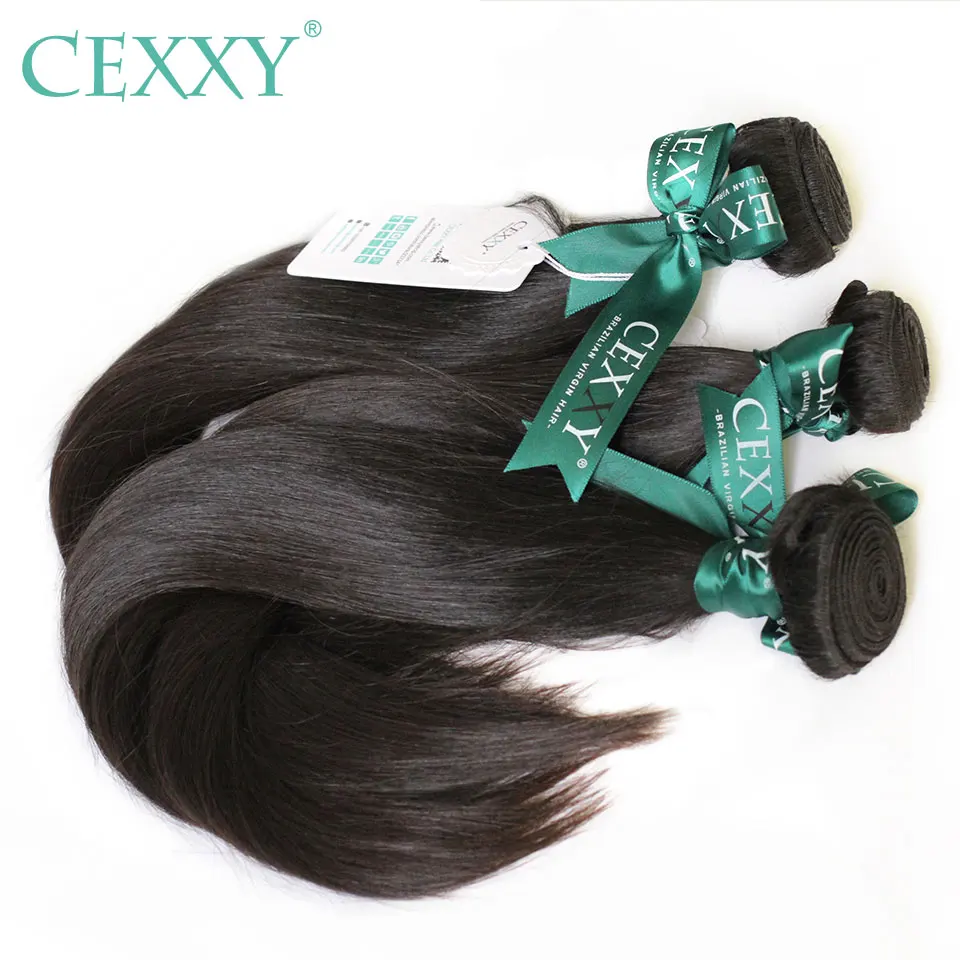 Cexxy 12a Mink Hair nespracované panenské mladé dievča Human Weave Virgin Vlasy Rovné brazílske vlasy väzby zväzky Prírodná farba