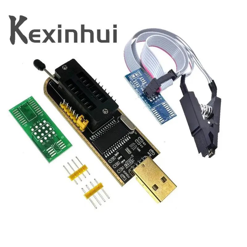 CH341 24 25 Series EEPROM FLASH BIOS USB Programátor Modul + SOIC8 SOP8 TEST CLIP pre EEPROM 93CXX / 25CXX / 24CXX DIY KIT