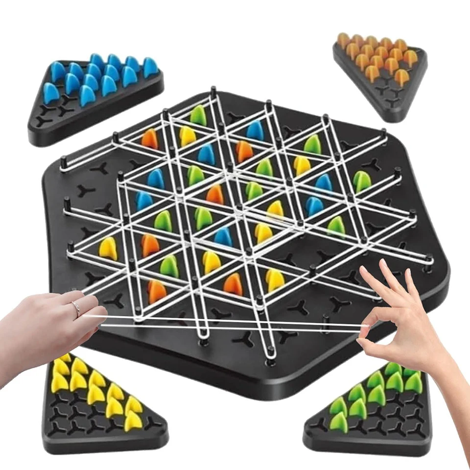 Chach Triangle Chess Game 2 až 4 Player Triangle Gum Gu Game For Kid Fun Family Strategy Radisová hra vianočné narodeniny darček