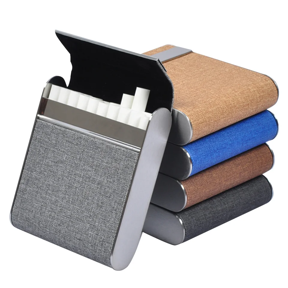 Chanchan Fashion z nehrdzavejúcej ocele Cigaretch Pase Box pre mužské obchodné cigaretové vrecko na fajčenie doplnky