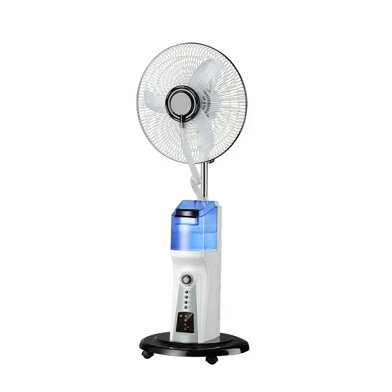 Changrong 16 -palcový slnečný slnečný nabíjateľný hmla ventilátor stojaci chladiaci vzduchový ventilátor s LED nočným svetlom a nádržou