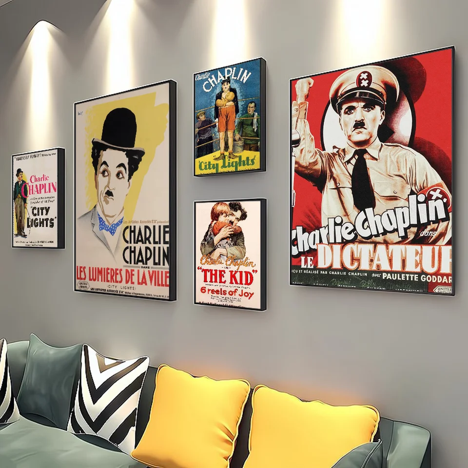 Chaplin Charlie Vintage Plagáty lepivé retro kraft papierové nálepka DIY Izba Bar Cafe Kawaii Room Decor