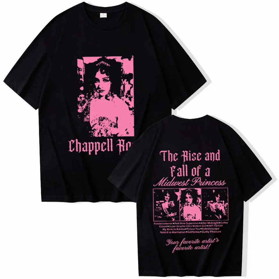 Chappell Roan The Rise and Fall of a Midwest Princess Album Tirlk Chappell Roan Merch Gift pre fanúšik unisex o-neck tričko
