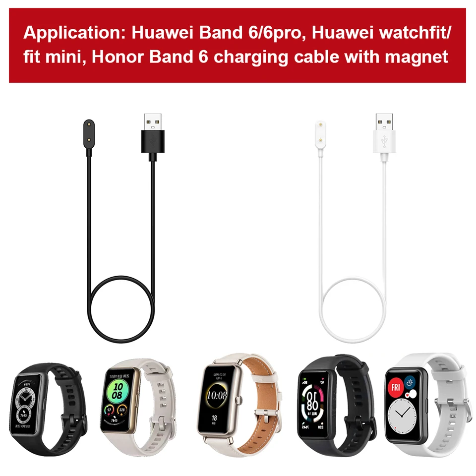 Charger Smart Watch 3,3ft 100 cm USB nabíjací kábel 2 PIN Smartwatch Nabíjací kábel pre Huawei Watch Fit/Fit Mini/Band 6/6 Pro