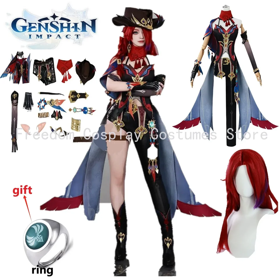 Chasca cosplay kostým genshin dopad chasca cosplay plne set outtis rola hraním obleku chasca cosplay parochňa halloween fancy Party