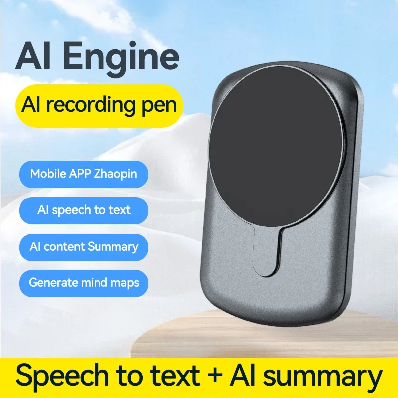 Chatgpt-4 AI napájaný telefónny hovor za nahrávanie Mini hlasový rekordér ESPIA App Control Audio8-128 GB Magnetický diktafón pre iOS Android