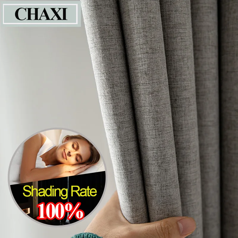 Chaxi 100% výpadok záclony Termálne izolované zvukovo odolné vodotesné žalúzie Zakrapy pre spálňu obývacia izba Cortinas na mieru vyrobené